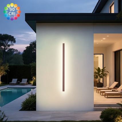 Brilagi - Aplique de parede exterior LED LINEAR LED/32W/230V 3000K IP65 140 cm castanho IRC 90