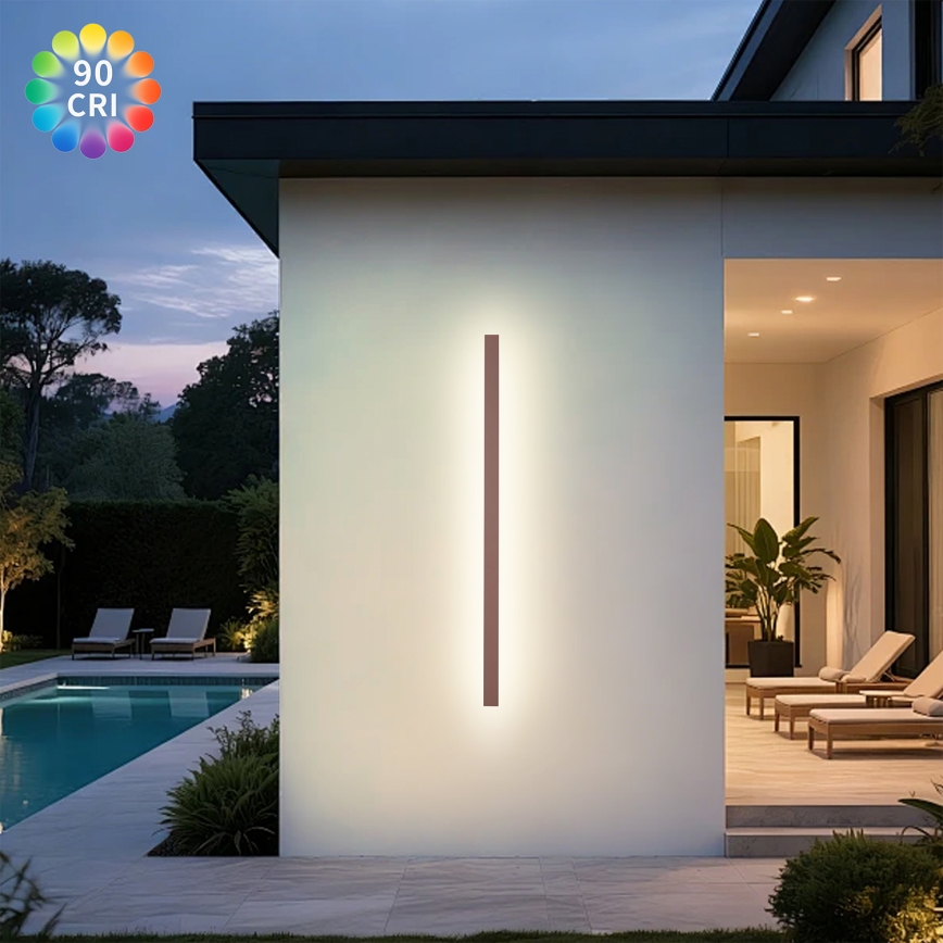 Brilagi - Aplique de parede exterior LED LINEAR LED/32W/230V 3000K IP65 140 cm castanho IRC 90