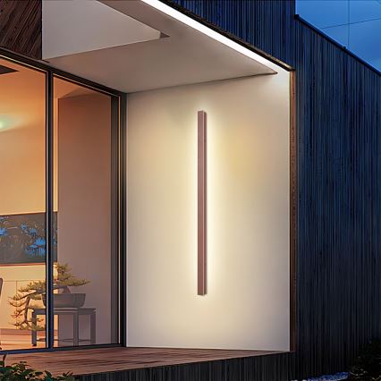 Brilagi - Aplique de parede exterior LED LINEAR LED/32W/230V 3000K IP65 140 cm castanho IRC 90