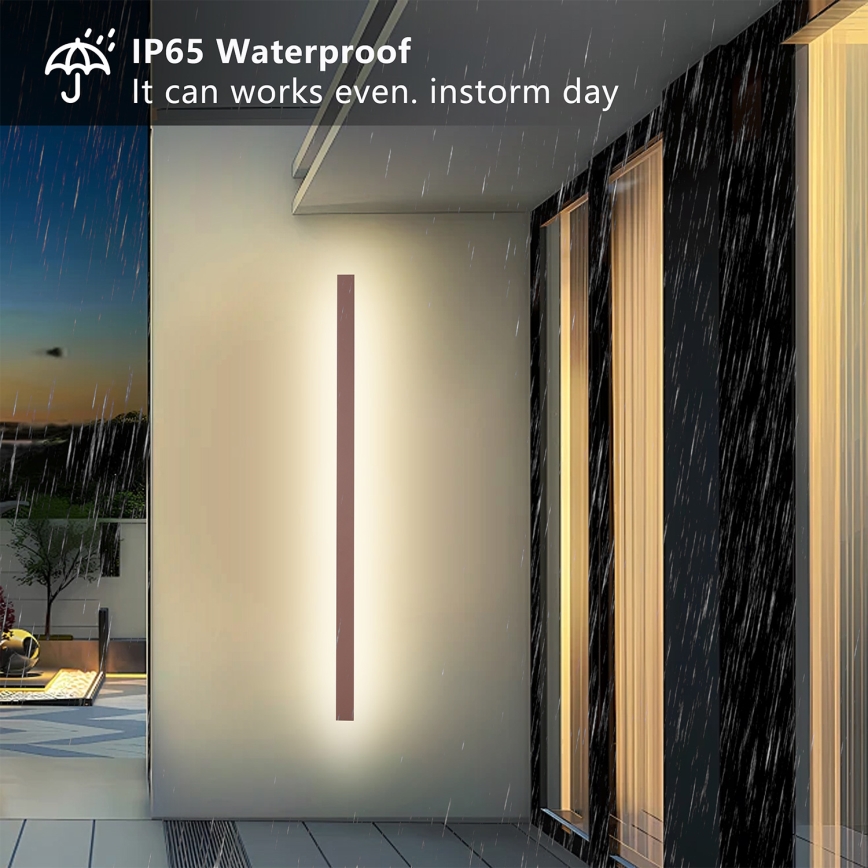 Brilagi - Aplique de parede exterior LED LINEAR LED/32W/230V 3000K IP65 140 cm castanho IRC 90