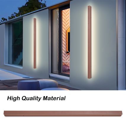 Brilagi - Aplique de parede exterior LED LINEAR LED/32W/230V 3000K IP65 140 cm castanho IRC 90