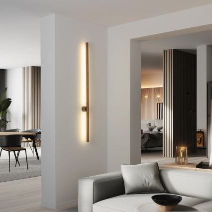 Brilagi - Luminária de Parede LED WOODY LINE LED/12W/230V 120 cm carvalho nogueira