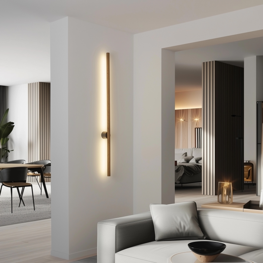 Brilagi - Luminária de Parede LED WOODY LINE LED/12W/230V 120 cm carvalho nogueira