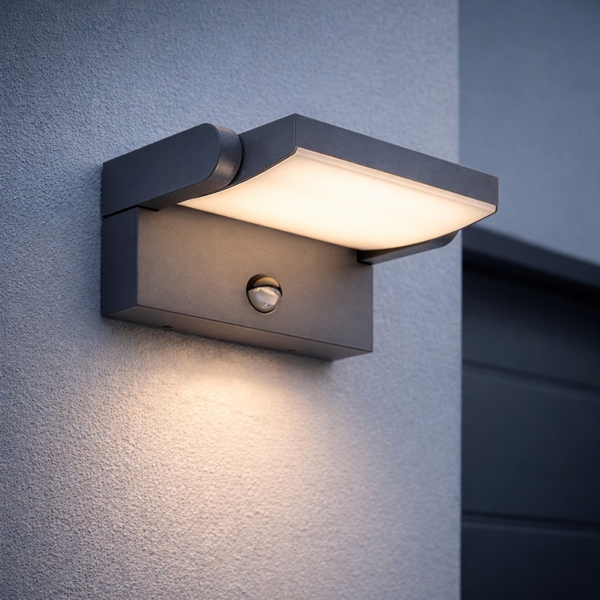Brilagi - Luminária de parede LED exterior com sensor ANKLE LED/18W/230V 3000K IP65 antracite