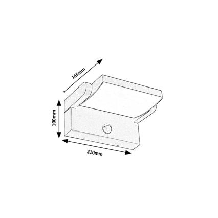 Brilagi - Luminária de parede LED exterior com sensor ANKLE LED/18W/230V 3000K IP65 antracite