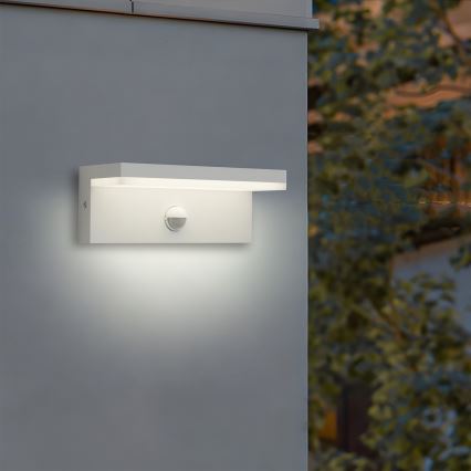 Brilagi - Aplique de parede LED para exterior com sensor TESSI LED/10W/230V branco IP54