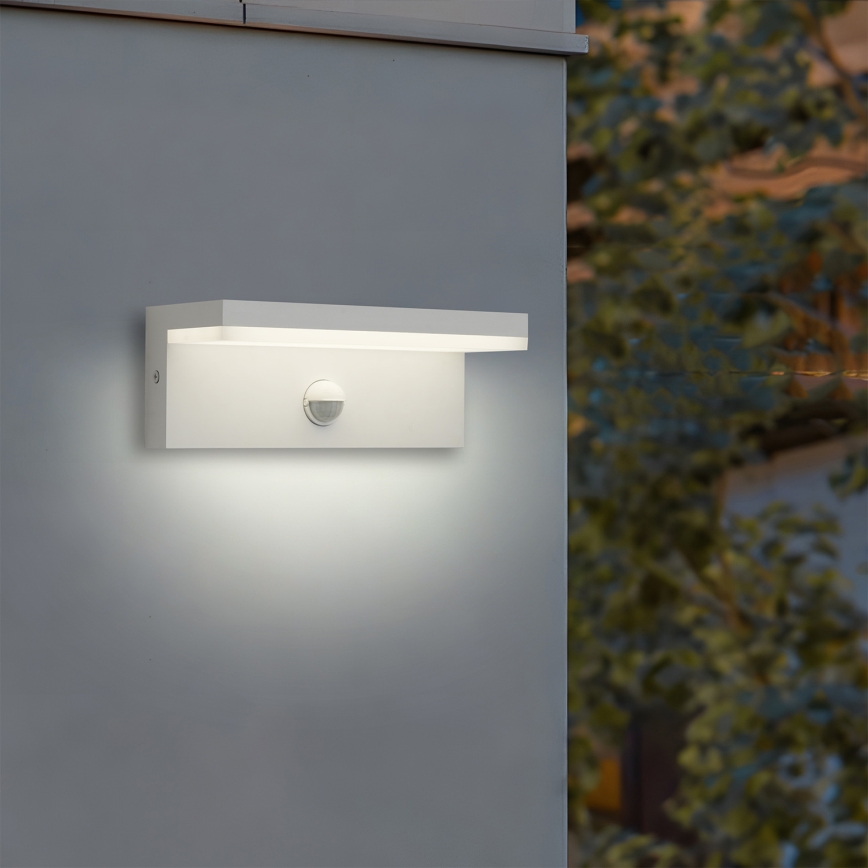 Brilagi - Aplique de parede LED para exterior com sensor TESSI LED/10W/230V branco IP54