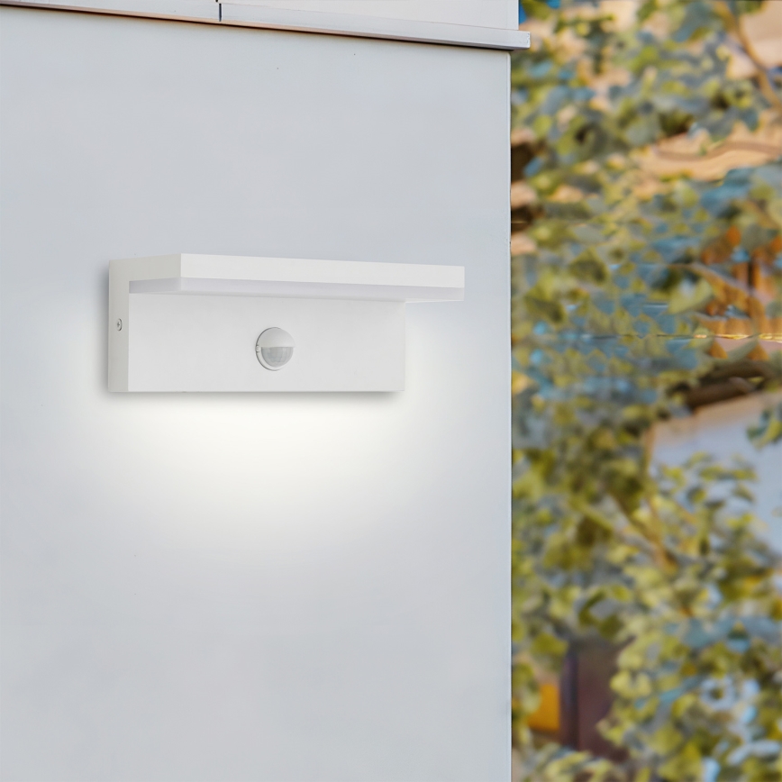 Brilagi - Aplique de parede LED para exterior com sensor TESSI LED/10W/230V branco IP54