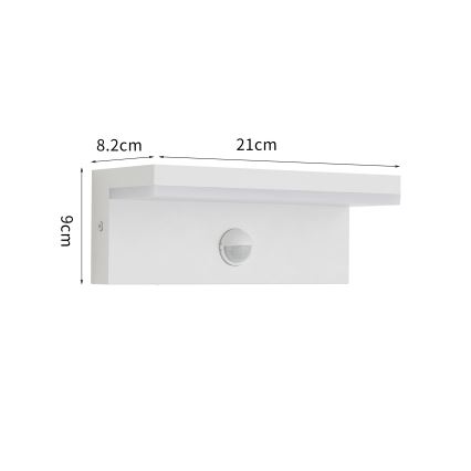 Brilagi - Aplique de parede LED para exterior com sensor TESSI LED/10W/230V branco IP54