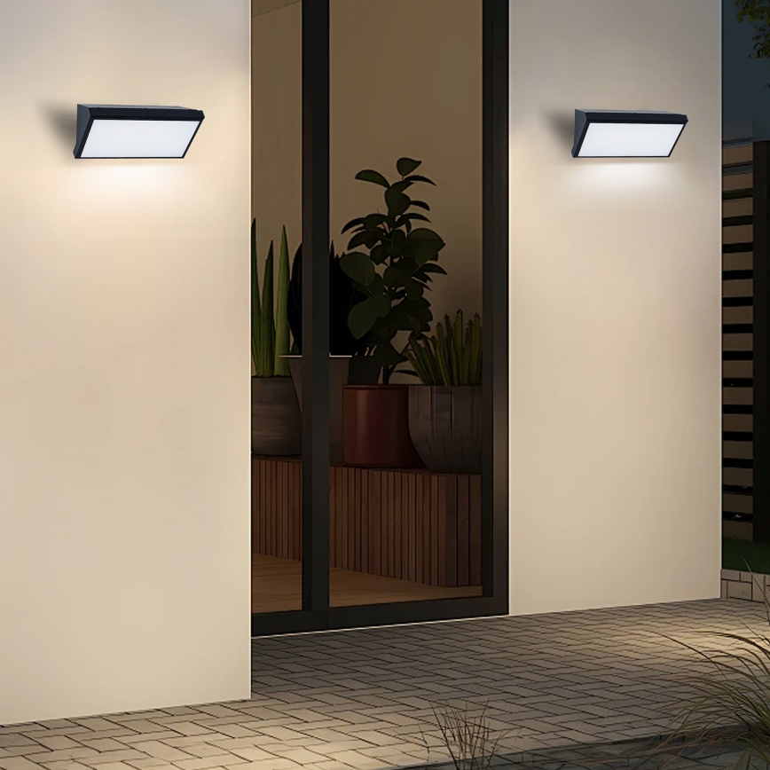 Brilagi - Luminária de parede LED exterior com sensor TRIANGLE LED/20W/230V preto IP65