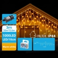 BRILAGI - LED Cadeia de luzes de Natal para exterior 1000xLED/9W/8 funções 53m IP44 branco quente