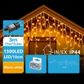 BRILAGI - LED Cadeia luminosa de Natal para exterior 1500xLED/12W/8 funções 78x0,6m IP44 branco quente