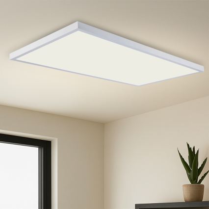 Brilagi - Luminária de tecto LED dimerizável para casa de banho FRAME SMART LED/96W/230V 120x60 cm 3000-6000K IP44 branca + controlo remoto