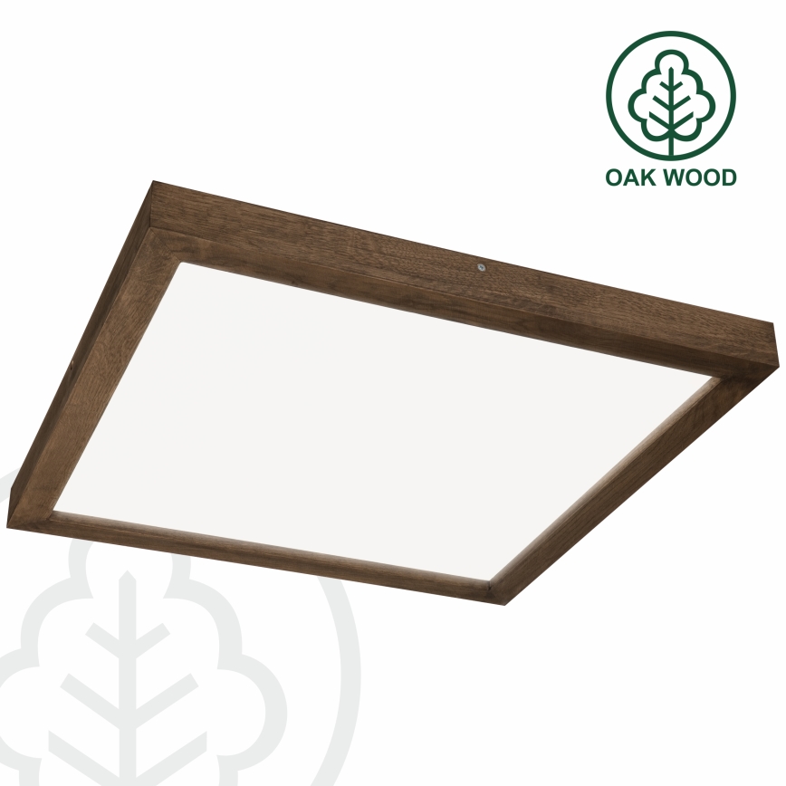 Brilagi - Candeeiro de tecto LED para casa de banho WOODY FRAME LED/40W/230V 60x60 cm IP44, acabamento carvalho/ nogueira