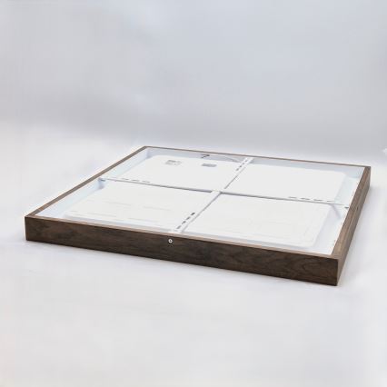 Brilagi - Candeeiro de tecto LED para casa de banho WOODY FRAME LED/40W/230V 60x60 cm IP44, acabamento carvalho/ nogueira