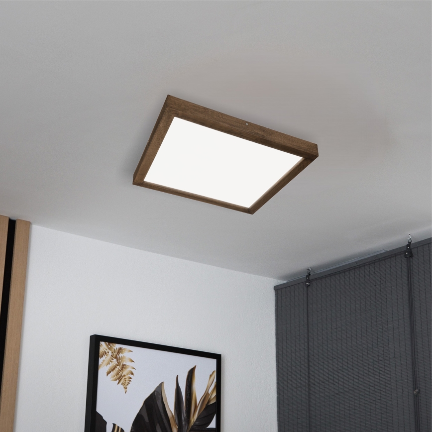 Brilagi - Candeeiro de tecto LED para casa de banho WOODY FRAME LED/50W/230V 60x60 cm IP44 carvalho nogueira