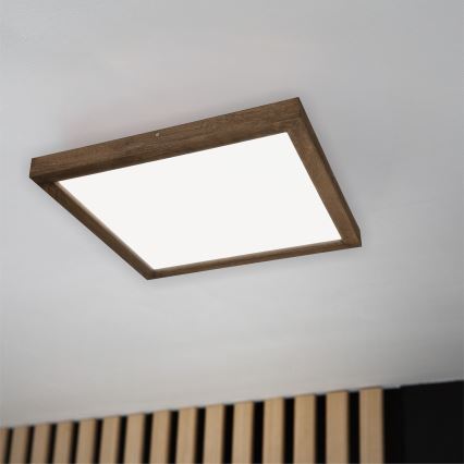 Brilagi - Candeeiro de tecto LED para casa de banho WOODY FRAME LED/50W/230V 60x60 cm IP44 carvalho nogueira