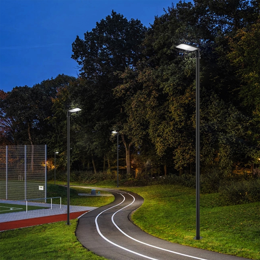 Brilagi - Luminária de rua LED para exterior com poste e braço articulado de 4 m URBANLIGHT LED/100W/230V preta IP65
