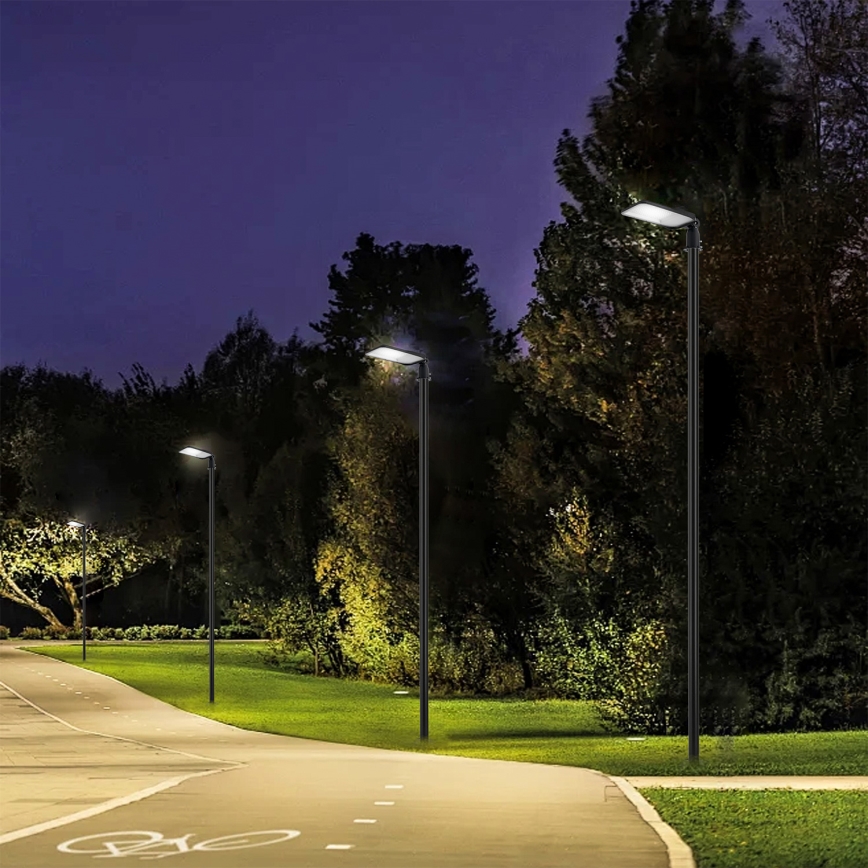 Brilagi - Luminária de rua LED para exterior com poste e braço articulado de 4 m URBANLIGHT LED/100W/230V preta IP65