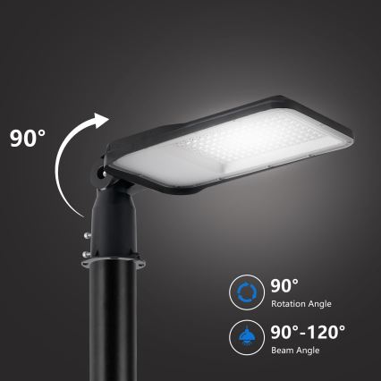 Brilagi - Luminária de rua LED para exterior com poste e braço articulado de 4 m URBANLIGHT LED/100W/230V preta IP65
