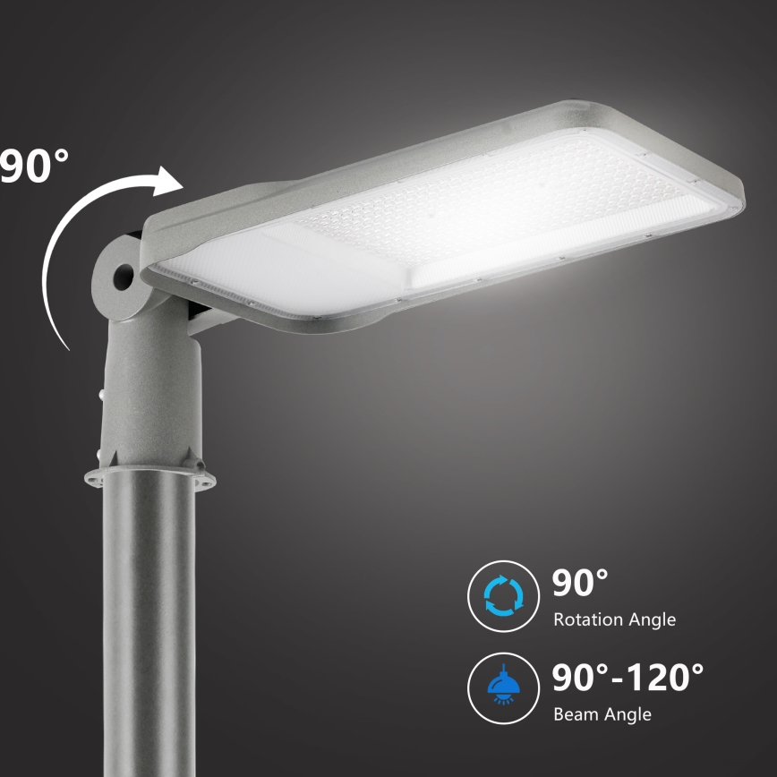 Brilagi - Luminária LED de rua para exterior com poste articulado de 3 m URBANLIGHT LED/200W/230V cinzenta IP65