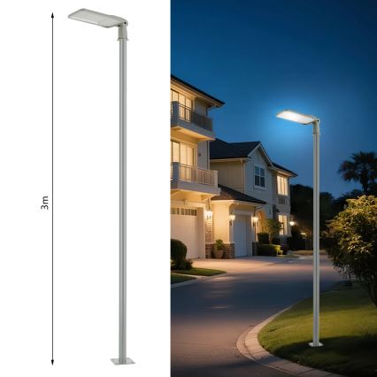 Brilagi - Luminária LED de rua para exterior com poste articulado de 3 m URBANLIGHT LED/200W/230V cinzenta IP65