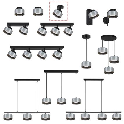 Brilagi - LED Candeeiro de focos AURA LUX 1xGX53/30W/230V Ø 13 cm preto/fumado