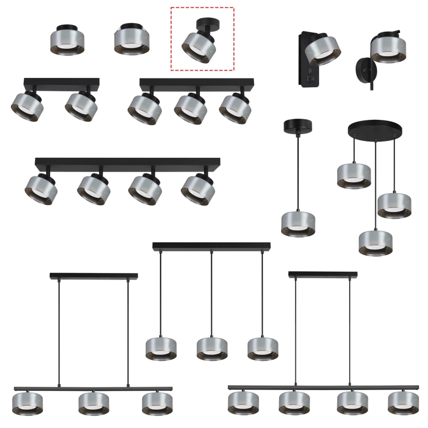Brilagi - LED Candeeiro de focos AURA LUX 1xGX53/30W/230V Ø 13 cm preto/fumado