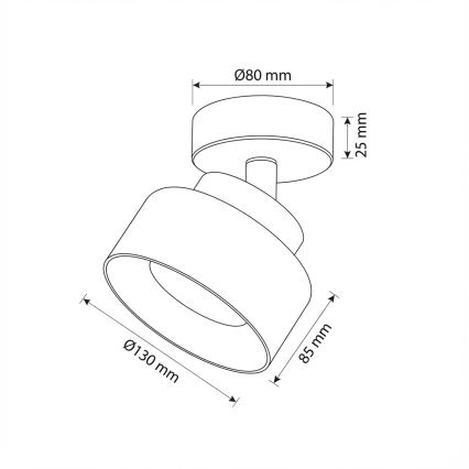 Brilagi - LED Candeeiro de focos AURA LUX 1xGX53/30W/230V Ø 13 cm preto/fumado