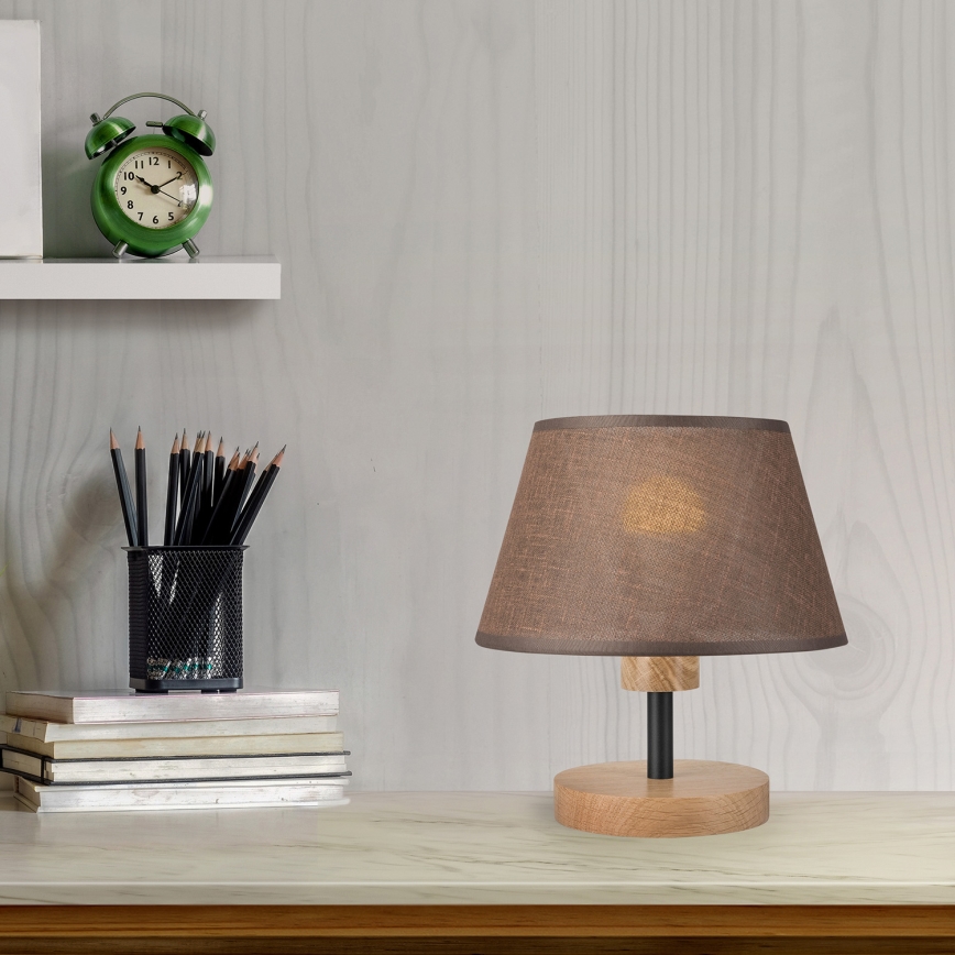 Brilagi - LED Candeeiro de mesa ANTHONY 1xE27/60W/230V carvalho/castanho