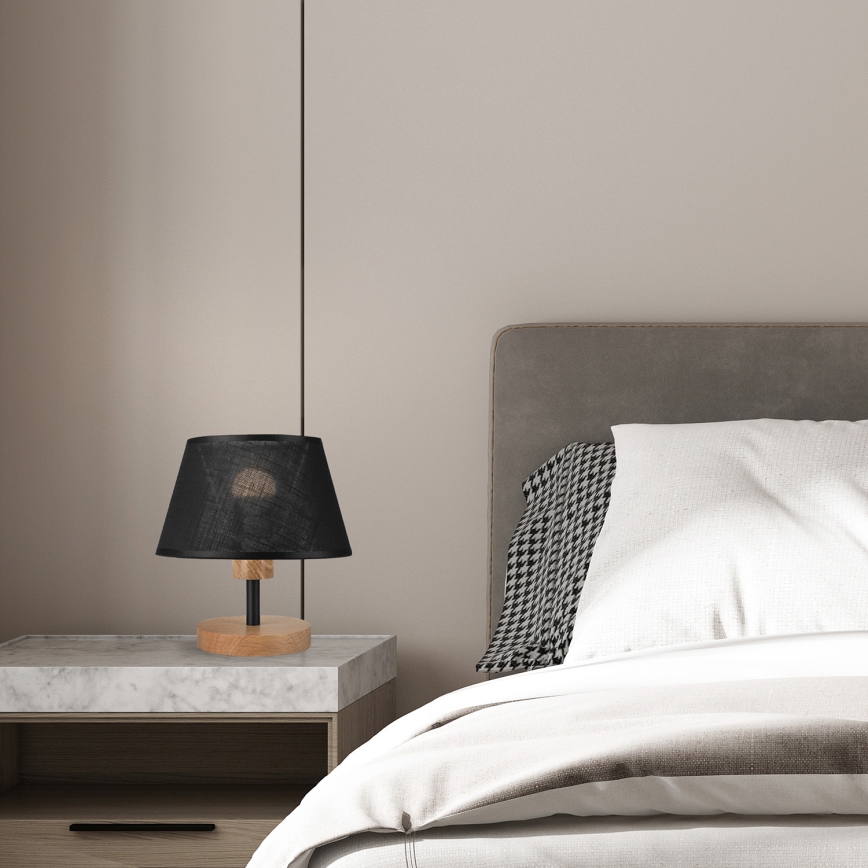 Brilagi - LED Candeeiro de mesa ANTHONY 1xE27/60W/230V carvalho/preto