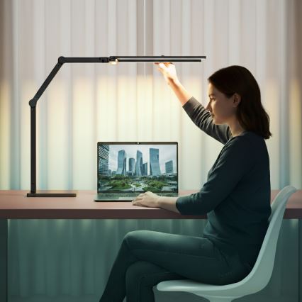 Brilagi - Lâmpada de mesa tátil regulável VARIO LED/24W/230V 3000-6500K CRI 92 preta