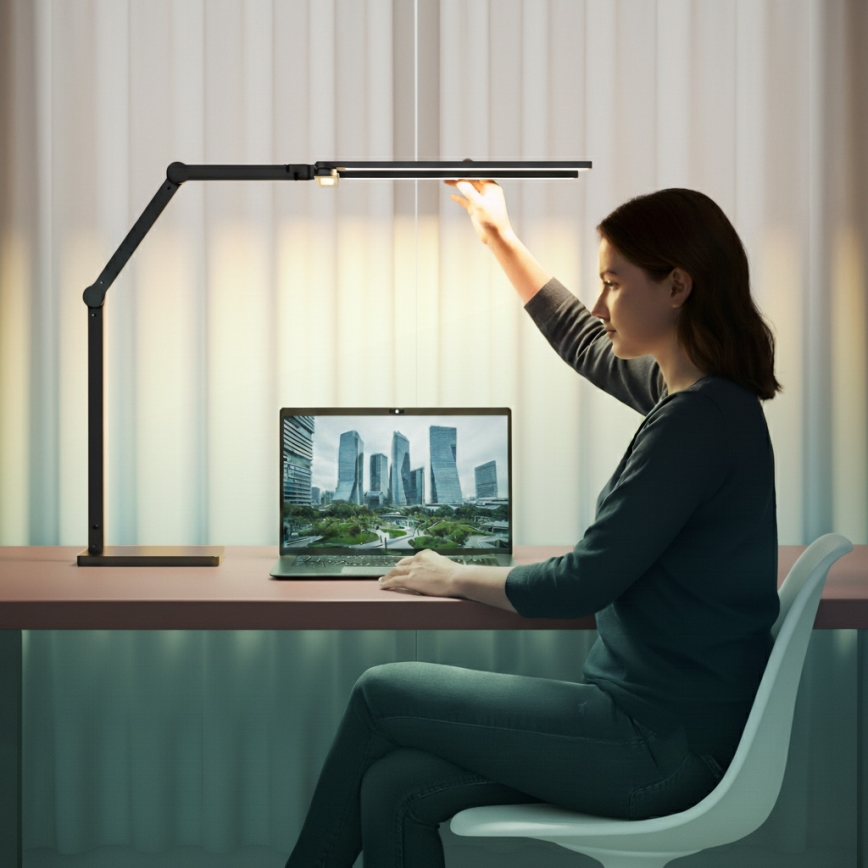 Brilagi - Lâmpada de mesa tátil regulável VARIO LED/24W/230V 3000-6500K CRI 92 preta