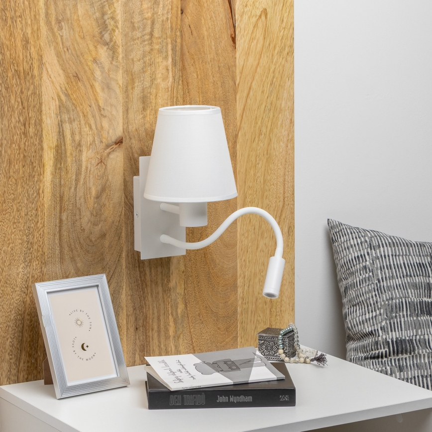 Brilagi - LED Candeeiro de parede flexível NUBILA 1xE27/25W/230V + LED/3W branco