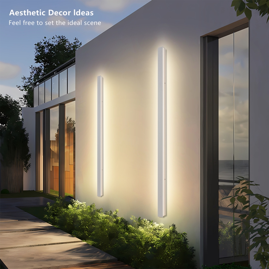 Brilagi - Aplique de parede exterior LINEAR LED/32W/230V 3000K IP65 140 cm branco IRC 90
