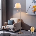 BRILAGI - LED Candeeiro de pé CERIA 1xE27/60W/230V + LED/2,1W Ø 45 cm cromado fosco/branco