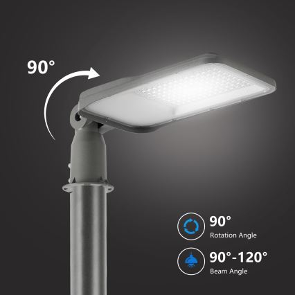 Brilagi - Luminária LED de rua para exterior com junta articulada URBANLIGHT LED/100W/230V cinzenta IP65