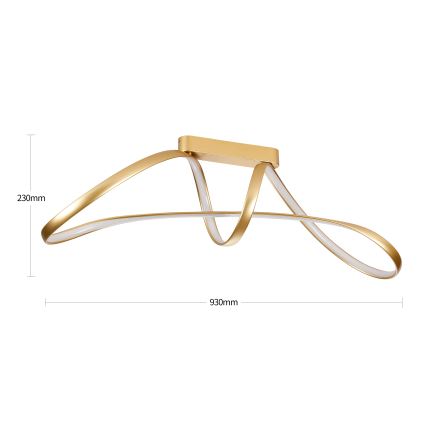 Brilagi - Candeeiro de teto LED dimerizável de montagem superficial TWISTER LED/60W/230V 3000-6000K dourado + controlo remoto