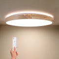 BRILAGI - LED Candeeiro de tecto dimerizável PILANA LED/72W/230V 3000-6500K carvalho/bege diâmetro 80 cm + controlo remoto