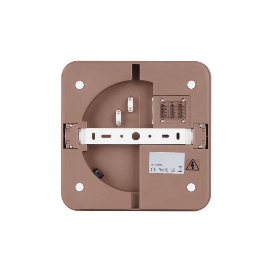 Brilagi - Candeeiro de teto LED para exterior BENE LED/18W/230V 21,5x21,5 cm castanho IP54