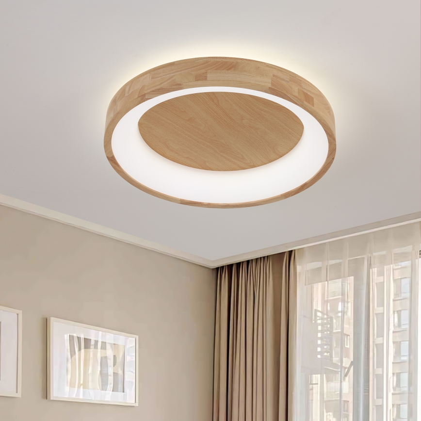 Brilagi - Candeeiro de teto LED FALCON WOOD LED/40W/230V 3000/4000/6000K, diâmetro 60 cm, acabamento em madeira