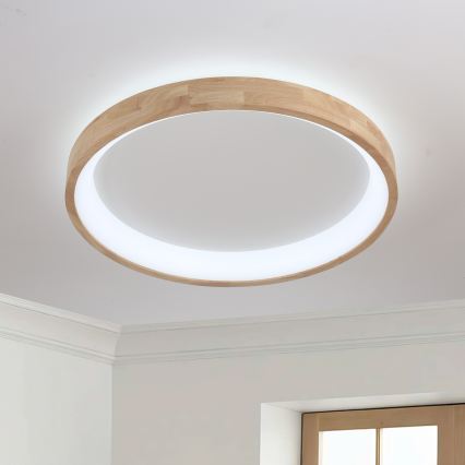Brilagi - Luminária de Teto LED FALCON WOOD LED/60W/230V 3000/4000/6000K, diâmetro 80 cm, acabamento em madeira