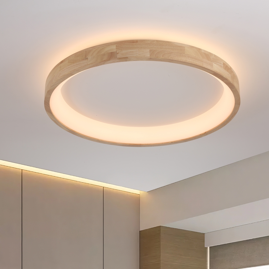 Brilagi - Luminária de Teto LED FALCON WOOD LED/60W/230V 3000/4000/6000K, diâmetro 80 cm, acabamento em madeira