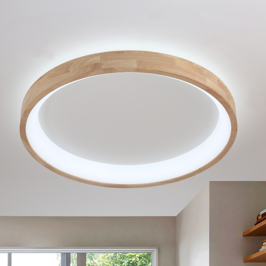 Brilagi - Luminária de Teto LED FALCON WOOD LED/60W/230V 3000/4000/6000K, diâmetro 80 cm, acabamento em madeira