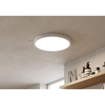 BRILAGI - Candeeiro de teto LED para casa de banho com sensor ZENNA LED/18W/230V Ø 29,5 cm IP44 branco + controlo remoto