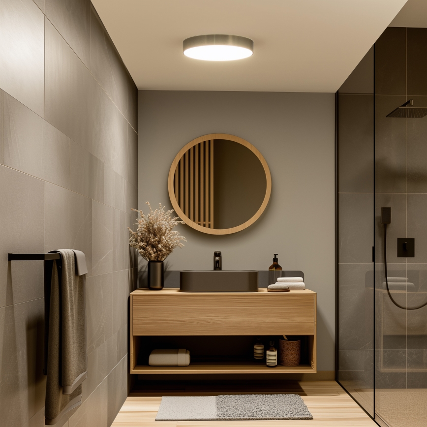 Brilagi - Candeeiro de tecto LED para casa de banho POOL LED/36W/230V 3000/4000/5500K Ø 40 cm IP54 acabamento em latão