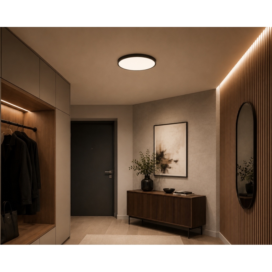 BRILAGI - Candeeiro de tecto LED para casa de banho ZENNA LED/18W/230V Ø 29,5 cm IP44 antracite