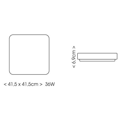 BRILAGI - LED Candeeiro de tecto para casa de banho com sensor ZENNA LED/36W/230V 41,5x41,5 cm IP44 preto + controlo remoto