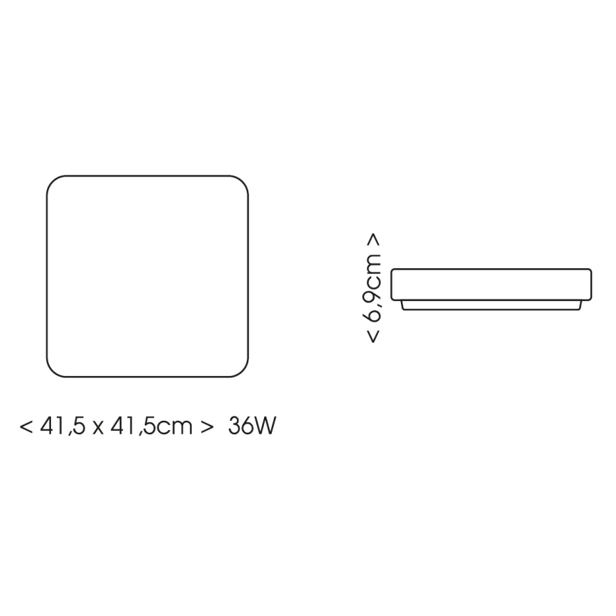 BRILAGI - LED Candeeiro de tecto para casa de banho com sensor ZENNA LED/36W/230V 41,5x41,5 cm IP44 preto + controlo remoto
