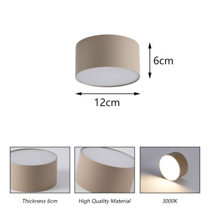 BRILAGI - LED Luminária de teto para exterior FORIS LED/14W/230V Ø 12 cm bege IP44